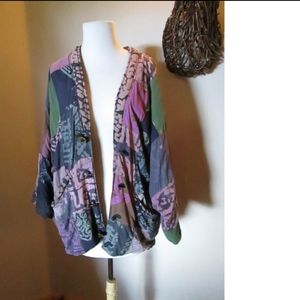 Kusnadi Rayon Asian Coin Button Patchwork Jacket
